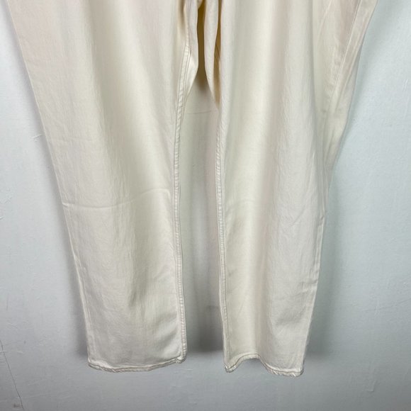 NWT Abercrombie & Fitch The Ankle Straight Ultra High Rise Cream Size 36 22 LONG - Picture 4 of 12